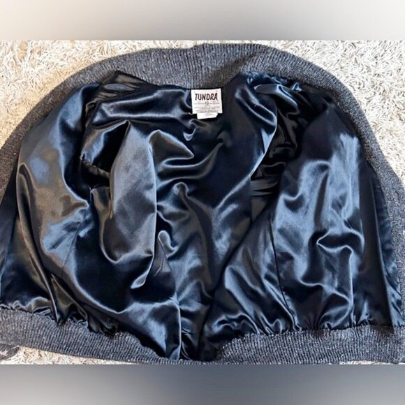 Vintage Tundra Mens Grey 100% Pure Virgin Wool Cardigan Sweater Jacket~L~ - Picture 5 of 6